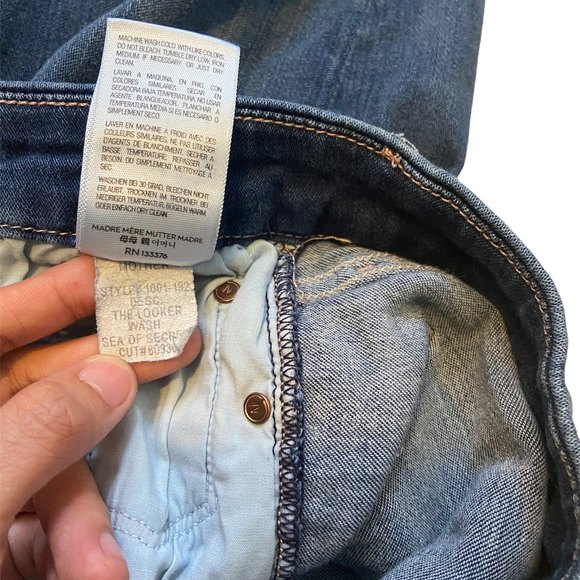 Mother The Looker Jeans Sea of Secrets Cut Dark Wash Women's 27 Mid Rise Skinny - Picture 4 of 13